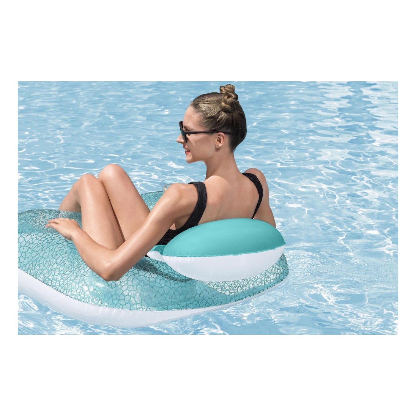 Dmuchany Fotel z poduszką Koło do pływania BESTWAY + Zestaw naprawczy