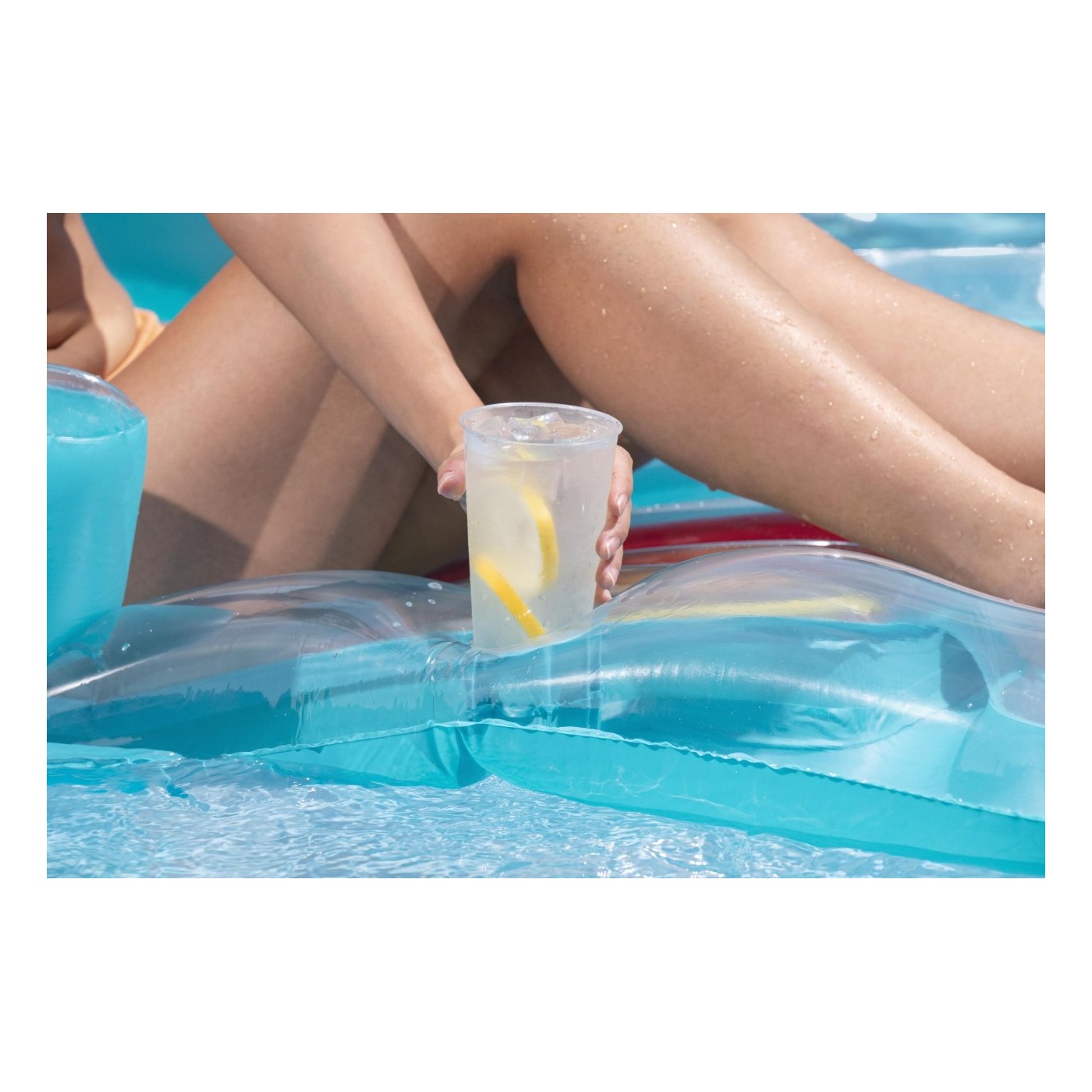 Dmuchany Materac do pływania Leżak Niebieski BESTWAY 161x84cm + Oparcie