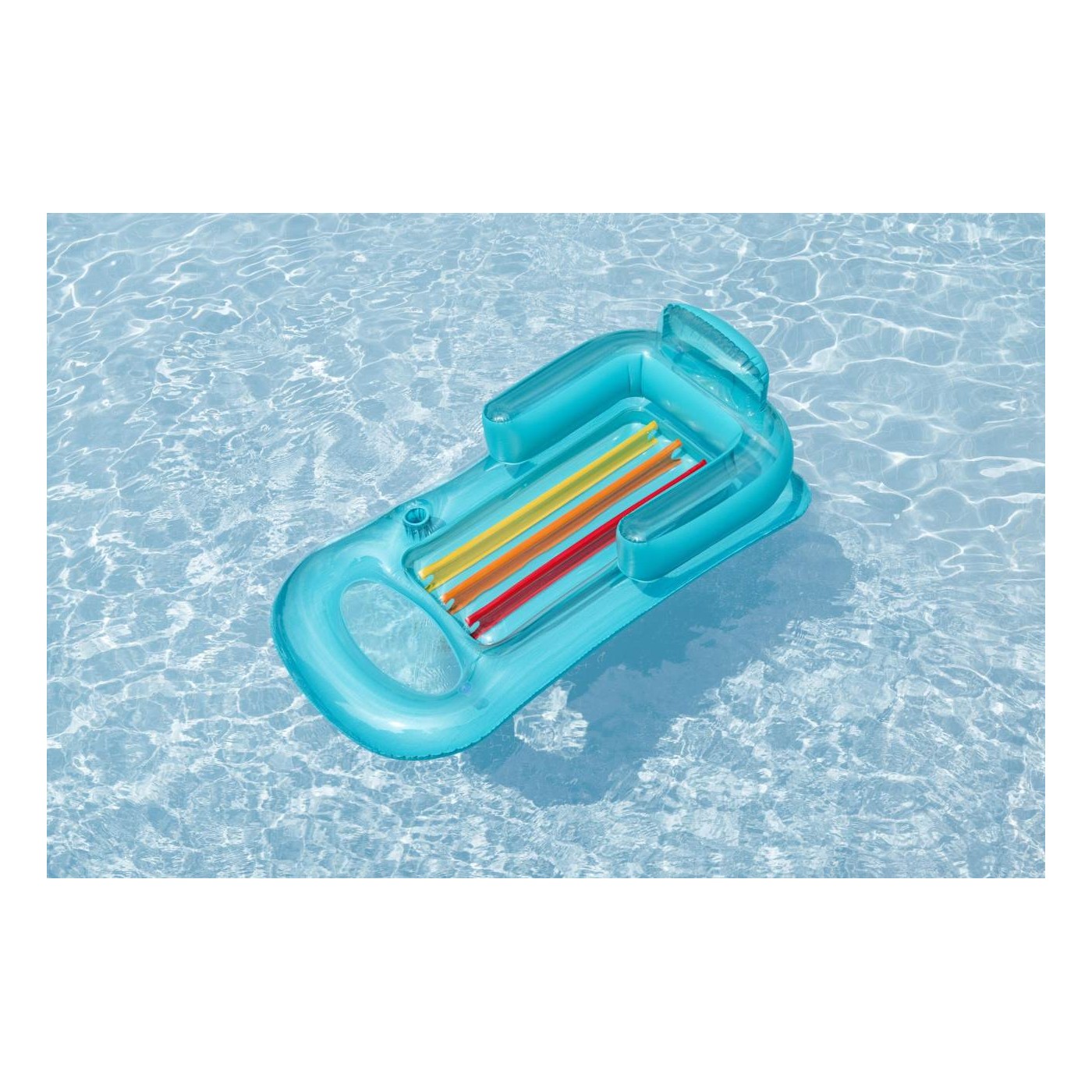 Dmuchany Materac do pływania Leżak Niebieski BESTWAY 161x84cm + Oparcie