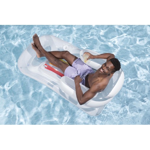 Dmuchany Materac do pływania Leżak Biały BESTWAY 161x84cm + Oparcie