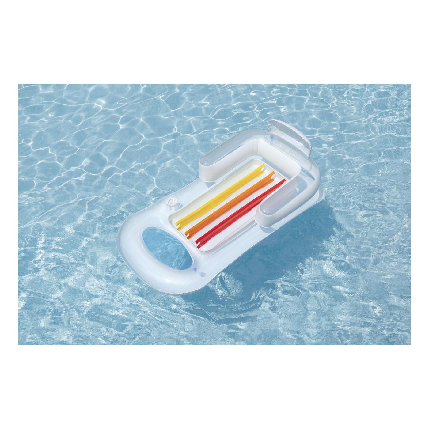 Dmuchany Materac do pływania Leżak Biały BESTWAY 161x84cm + Oparcie