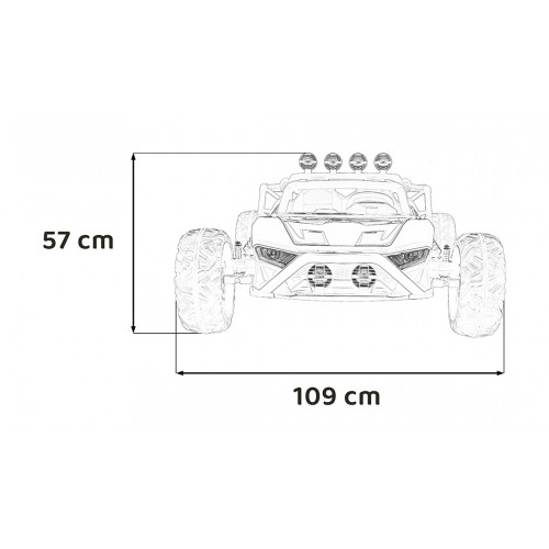 Auto Buggy Racing 5 na akumulator dla dzieci Czerwony + Silniki 2x200W + Pilot + Audio LED + Wolny Start