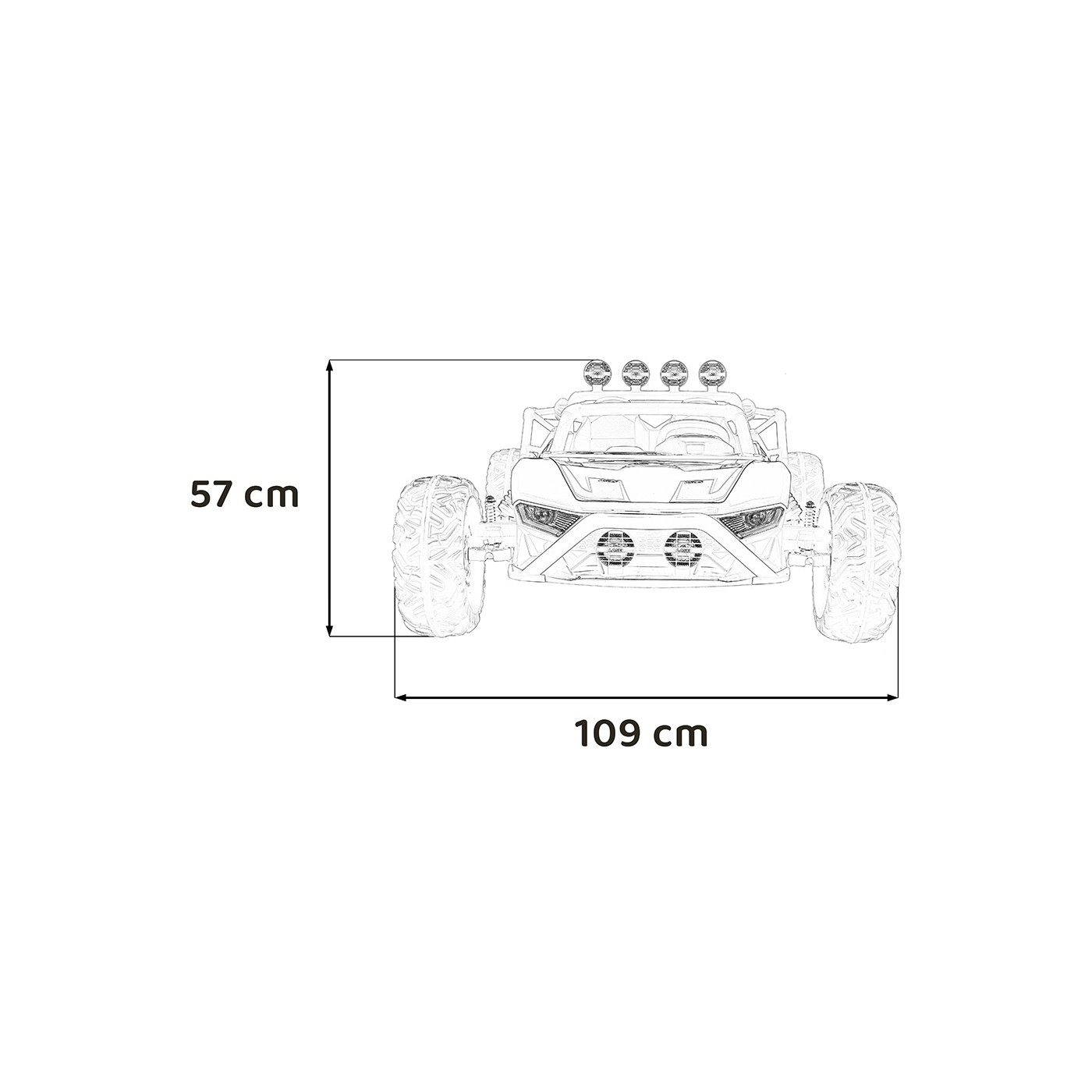 Auto Buggy Racing 5 na akumulator dla dzieci Czerwony + Silniki 2x200W + Pilot + Audio LED + Wolny Start