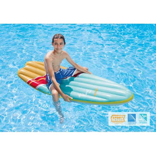 Materac Deska SURFS UP 178 x 69 cm INTEX Niebiesko Żółty