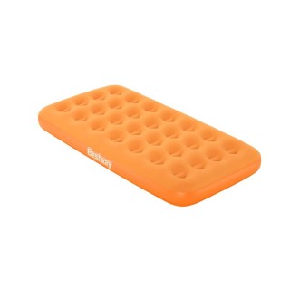 Dmuchany Materac welurowy do spania dla dzieci Pomarańczowy BESTWAY + Pompka ręczna + Torba