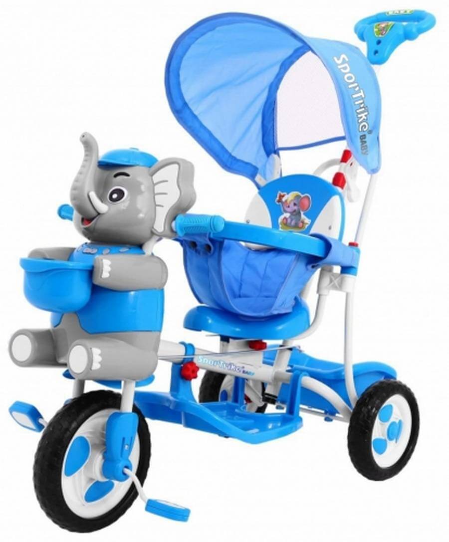 Niebieski rowerek trójkołowy dla rocznego dziecka