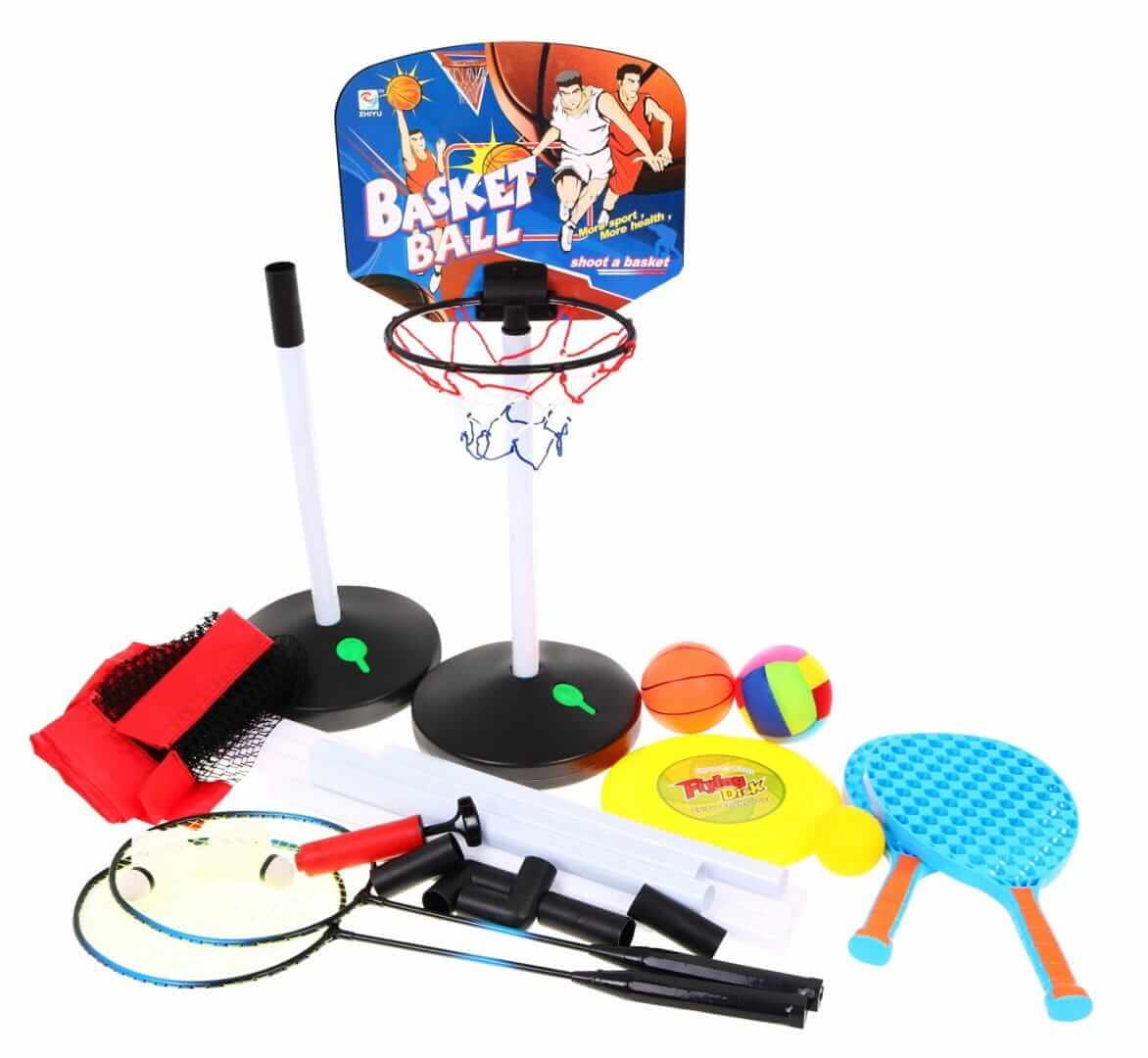 Zestaw sportowy 5w1, koszykówka, statkówka,badminton, frisbee - Ramiz