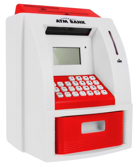 LK-G907 bankomat skarbonka czerwona bok