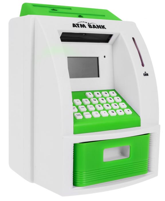 LK-G907 bankomat skarbonka zielona bok