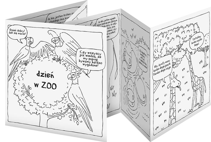 kolorowanka książeczka harmonijka dzień w zoo