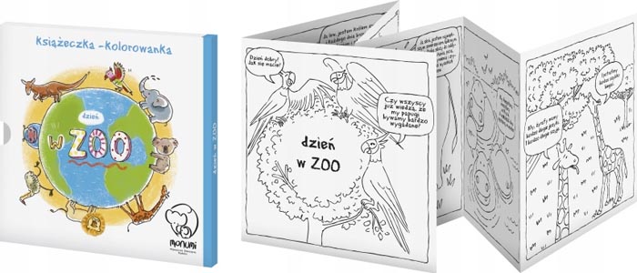 kolorowanka książeczka harmonijka dzień w zoo całość