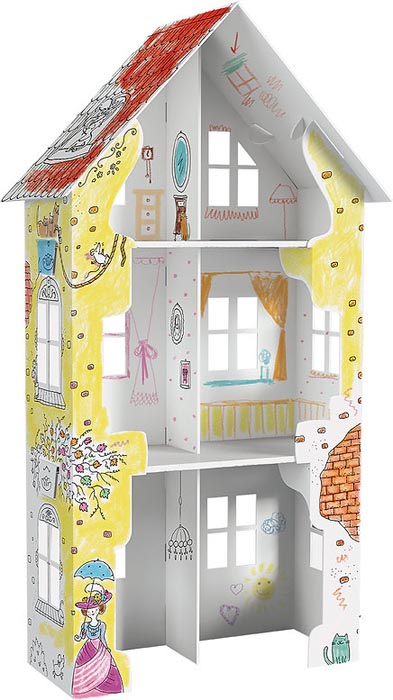 kolorowanka-składanka 3D dla dzieci domek fiołkowa 4 kolor