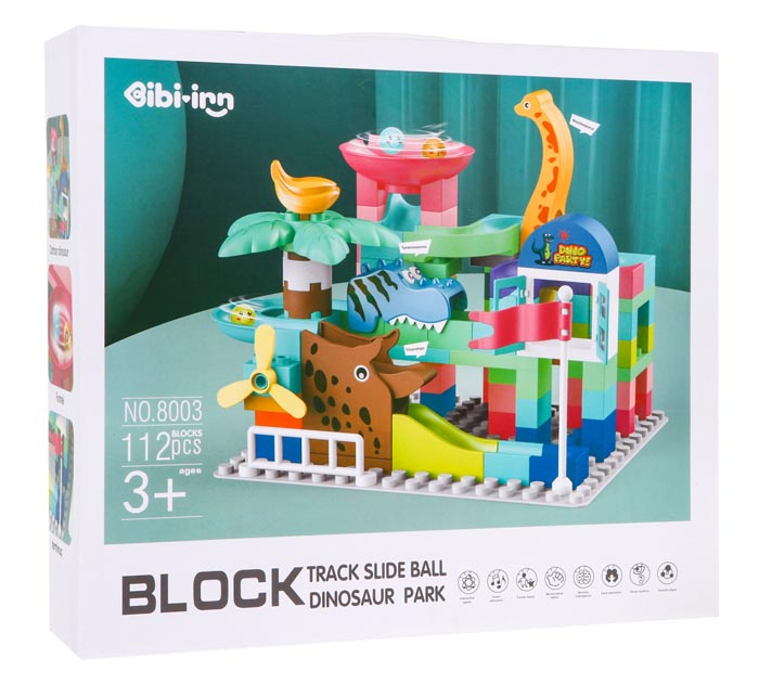 Boîte de jeu de blocs de construction de parc de dinosaures 8003